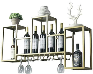 Wine Rack supporto di vetro di vino del supporto a parete for Bar Fatto di metallo |Mensola rack di stoccaggio |Wine Bottle Holder |Industrial Style Governo del vino di montaggio a parete Loft Vintage