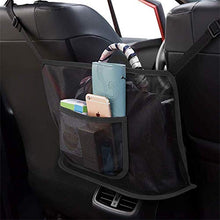 Tisi - Tasca per auto a rete, per riporre il sedile dell'auto, in rete, per riporre borse, documenti, telefono, oggetti preziosi, con borsa sul retro (nero B)