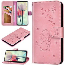 Robinsoni Custodia Compatibile con Samsung Galaxy A10 Case Portafoglio Cover Libro Case Dumbo Stampato Pelle PU Antiurto Case Wallet Taccuino Cover Libretto Cartone Animato Case Folio Flip Cover Rosa