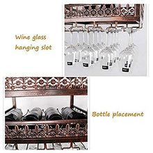 Portabottiglie da vino in ferro da parete, Portabottiglie da vino sospeso a soffitto, Mensola - Portabottiglie da appendere, Portabicchieri da vino, Decorazione da cucina da bar-120 * 31cm_Black