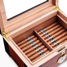 Accessori e umidificatori per sigari Cigar Cabinet A Doppio Strato Alto-Trasparente Piano Tetto Apribile Humidor Cedar Legno Vernice di Alta qualità in Legno Regalo Migliore