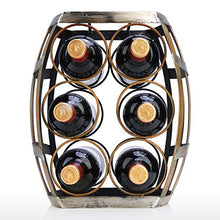FTYYSWL 6 Bottiglie Portabottiglie Ripiano da Tavolo Botte Portabottiglie Materiale Ferro Robusto Espositore Artigianale Fatto A Mano E Portaoggetti Decorazioni per La Casa