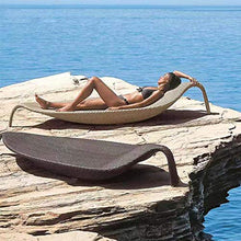 Poltrona, Letto all'aperto Zero Gravity Sedia di Vimini Balcone Divano Mobili Divano Rattan per Patio Hotel Piscina Beach Club,Marrone