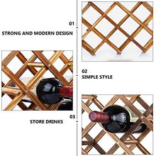 Cabilock Portabottiglie di vino pieghevole in legno marrone rustico porta bottiglie di vino - 10 bottiglie