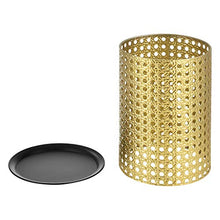 [en.casa] Set da 2 Tavolini in 2 Misure Diverse con Piano Tondo Rimovibile 2 Tavolini da Salotto/Soggiorno Portaoggetti Contenitore in Metallo - Nero/Color Oro