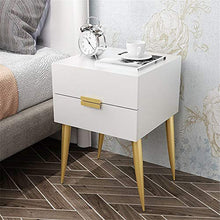 Comodini Comodino Comodino con 2 Bagagli cassetto Singolo Comodino gabinetto Comodino (Color : White, Size : 40x41.5x59cm)
