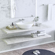 Signstek, lavandino da appoggio, in ceramica, 41 x 33 x 14 cm, lavabo rotondo, bianco, con bobina
