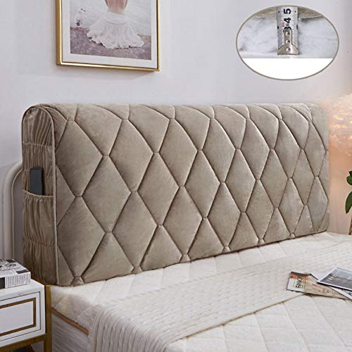 Protezione Copri Testiera Di Legno Del Letto Antipolvere Le Testiere Europea, Premium All-inclusive Testata Matrimoniale Addensare Anti-collisione Cuscino,Coffeecolor-180x70cm