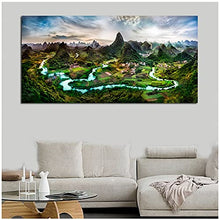 Tbdiberc Surreale China Field Forest Guilin Landscape Li River NAN Mountains Room Home Wall Modern Art Decor   Poster -60X120Cmx1 No Frame