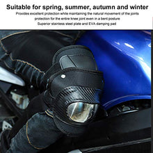 Qiilu Ginocchiera, 2 pezzi Ginocchiera in acciaio inossidabile Protezione per ginocchia regolabile Protezione per sport all'aria aperta per motociclismo
