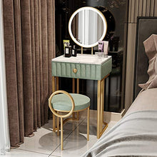 ZRN Tavolo da Trucco Tavolino Vinaty per Appartamento Piccolo, toeletta con Specchio Illuminato e Sgabello Elegance, scrivania da Trucco per Studenti, Ragazze e Donne