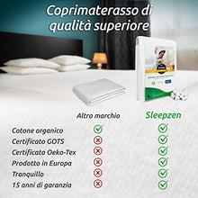 Coprimaterasso Matrimoniale 160x200cm in Cotone Biologico - Certificato GOTS® - Oeko-TEX®, 100% cotone naturale in pile sano e silenzioso - non impermeabile - Made in EU