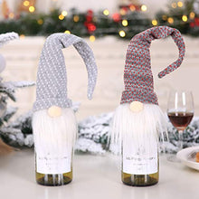 Angoily 2 Pezzi GNOME Bottiglia Toppers Cappello di Babbo Natale Vino Bottiglia Toppers Natale Argenteria Titolare Xmas Stoviglie Titolare per La Cena di Festa Decorazioni da Tavola
