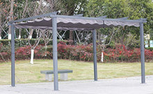 [Aggiornato] Pergola in Alluminio con Tetto a Scomparsa, Padiglione dal Design Elegante, Gazebo con Tessuto in Poliestere Impermeabile e Resistente ai Raggi UV, Uso Esterno (3 x 4, Grigio)