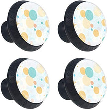 Modello di cerchi rotondi blu giallo Pomelli per Porta Set di 4 Pomelli per Mobili Manopole per Cassetti Cucina Armadio Vetro