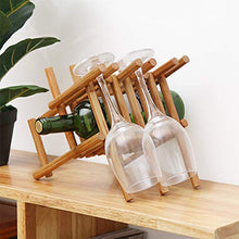 YQJ - Portabottiglie da tavolo con 3 bicchieri, realizzato a mano, completamente assemblato per bar, cucina, soggiorno, ripostiglio, 1 slot