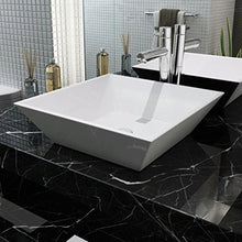 Roderick 142344 Lavabo quadrato in ceramica bianca 41,5 x 41,5 x 12 cm lavandino Dimensioni: 41,5 x 41,5 x 12 cm (L x P x A)