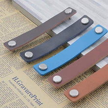 Maniglie del cassetto della porta della porta di cuoio 5pcs, cassettiera del cassettone del cassettiera del cassettiera del cassettiera della cassettiera, mobili molle del hardware del marrone 26 x 15