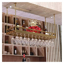 CCFENG Vino Rack, Appeso cremagliera di Vetro di Vino delle Famiglie, cremagliera di Vetro Wine Bar, a Testa in Giù cremagliera del Vino, mensola, Porta Calice (Size : 100 * 35cm)