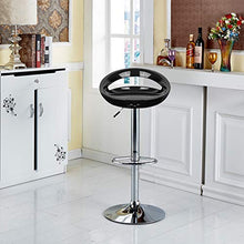 Flyelf 2 x Sgabelli da bar Sedia da pranzo con poggiapiedi 360°Mobili orientabile regolabile 59-80cm (Nero)