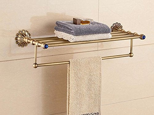 MBYW Portasciugamani Moderno e Minimalista Alto carico Portasciugamani Elegante da Bagno Mensola portaoggetti Porta Asciugamani, Stile Vintage, mensola, Supporto a Parete, mensola Bagno, 60 cm