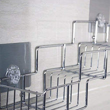 ZLININ Y-longhair mensola da bagno argento trapezoidale mensola da bagno, ventosa, senza foratura, in acciaio inox, per bagno, da appendere alla parete