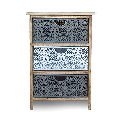 IlGruppone Mobiletto Multiuso per Bagno, Camera da Letto e Ingresso Misura 40x29x58cm con 3 cassetti MOD Miguel