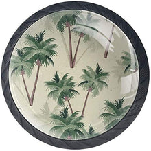 Modello tropicale delle palme retro Pomelli per Porta Set di 4 Pomelli per Mobili Manopole per Cassetti Cucina Armadio Vetro
