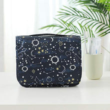TREESTAR Strisce Floreali Borsa da Viaggio Impermeabile Custodia di Grande capacità Caso Cosmetico Borsa Cosmetica per Il Lavaggio Portatile con Gancio per Uomini Donne Che Viaggiano (Navy)