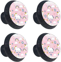 Unicorn Cloud Doodle Star Rainbow Pink bianco Pomelli per Porta Set di 4 Pomelli per Mobili Manopole per Cassetti Cucina Armadio Vetro