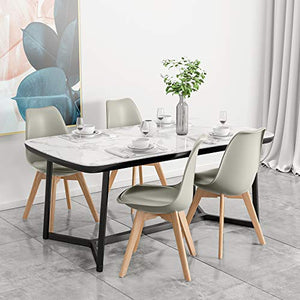 VADIM Set di Sedie Grigie Scandinave dallo Stile retrò, Sedia da Cucina dal Design in Legno Nordico Moderne, Ideali per Sala da Pranzo, ufficio, bar, 4 Pezzi