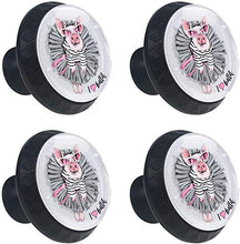 Pink Pig Dancing Grey I Love Ballet Pomelli per Porta Set di 4 Pomelli per Mobili Manopole per Cassetti Cucina Armadio Vetro