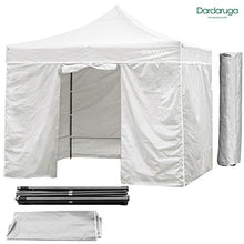 DARDARUGA Gazebo RICHIUDIBILE 3X3 M Pieghevole A Fisarmonica Mercato TENDONE Sacca E MURI (Bianco)