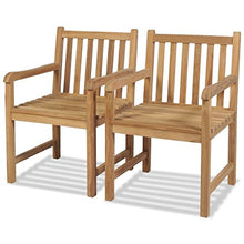 vidaXL 2X Legno di Teak Sedie da Giardino con Braccioli Seggiole da Esterno
