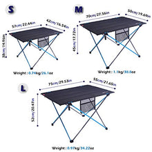 Azarxis Tavolo da Campeggio Pieghevole in Alluminio, Tavolino da Barca Picnic BBQ Camping Spiaggia Giardino Pesca (M – 70 x 50 x 45cm)