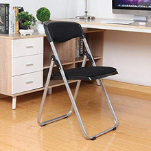 zvcv Sedia Pieghevole Sedia Pieghevole Sedia Portatile Imbottita con Schienale Imbottito in Tessuto Nero