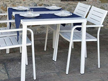 RD ITALIA Tavolo da Giardino 188x88x75 cm in Acciaio Dorio 190X90 Bianco