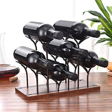 BYARSS Portabottiglie da Tavolo Bar casa,Portabottiglie da Tavolo, Elegante Bar da casa 6 Bottiglie Portabottiglie da Tavolo con Supporto per espositore(Bronzo)