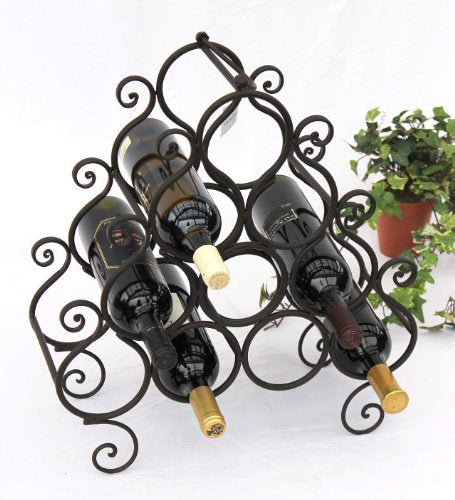 DanDiBo Scaffale Vino JC130060 in Metallo per 10 Bottiglie Porta Bottiglie 52cm Scaffale Bottiglie
