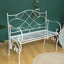 LXLH Panca da Giardino Panche da Giardino Doppie panchine da Giardino in Metallo panchine da terrazza, Panca da Balcone da Esterno con Schienale e braccioli, poltroncina da Giardino multifunziona