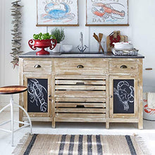 Loberon Mobile con lavello Rawlings, Legno di Abete rielaborato, Marmo, Ceramica, L/A/P ca. 150/86/62 cm, Marrone/Antracite