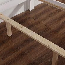 Struttura per letto in legno massiccio di pino con tavola orizzontale, in legno naturale, robusto, letto singolo, bianco, 1,5 m