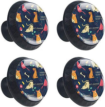 Doodle criceto Cat Dog Bone Chicken Pomelli per Porta Set di 4 Pomelli per Mobili Manopole per Cassetti Cucina Armadio Vetro