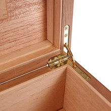 BLLXMX Humidor De Marque Sigari Humidor Desk Humidor Cedar, con Igrometro E Umidificatore, 30 con Scomparti Rimovibili Sigari Neri