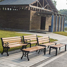 Panca da Giardino per Cortile Esterno, panchina da Parco a Doppia Seduta con Struttura in Acciaio Verniciato a Polvere per impieghi gravosi, Panca Resistente alle intemperie a doghe in Legno massell