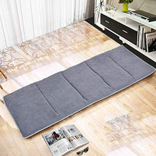 lovehouse Materasso Pieghevole in Pelle Scamosciata, con Imbottitura Letto Mat Tatami tappetini in Memory Foam sfoderabile per casa, Ufficio, Viaggio, Gray, 190 * 68cm(78x27in)