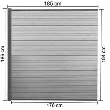 Mendler Pannello supplementare frangivento Privacy Sarthe WPC Alluminio Premium 185cm Grigio