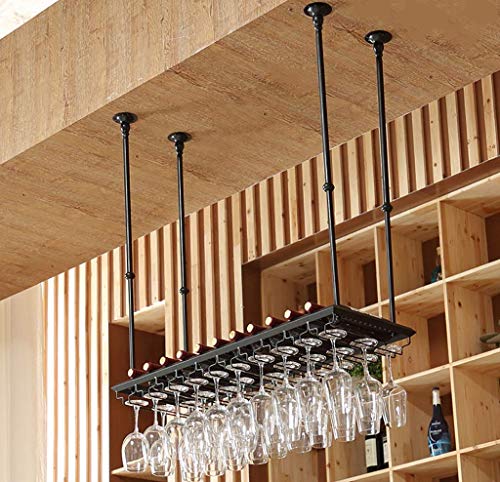WLABCD Portabico Di Vino Home Red Holder Restaurant S, S Pack Di Vino Appeso Struttura in Vetro Padre Sottosopra Casa Decorazione Della Casa Bar Europeo Appendiabiti Vino Vino Glass Rack,100X30Cm,a
