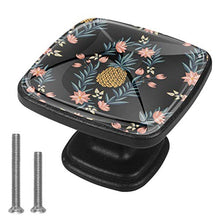 Modello senza cuciture vintage tropicale con frutta Pomelli per Porta Set di 4 Pomelli per Mobili Manopole per Cassetti Cucina Armadio Vetro