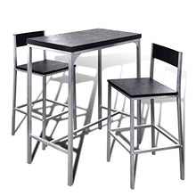 Tidyard Tavolo Bar con Sgabelli, Tavoli Bar, Set Tavolo da Bar in Acciaio Stile Industriale, Tavolo da Bar Rettangolare Alto, 89x45x100 cm